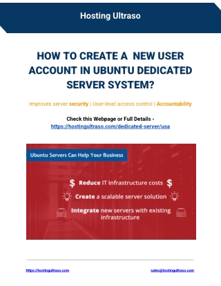 How to Create a New User Account in Ubuntu Dedicated Server System?