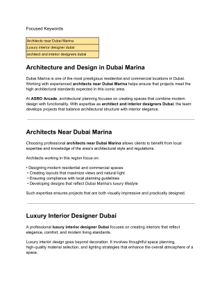 ASRO Arcade – Architects Near Dubai Marina _ Luxury Interior Designer Dubai _ Architect and Interior Designers Dubai