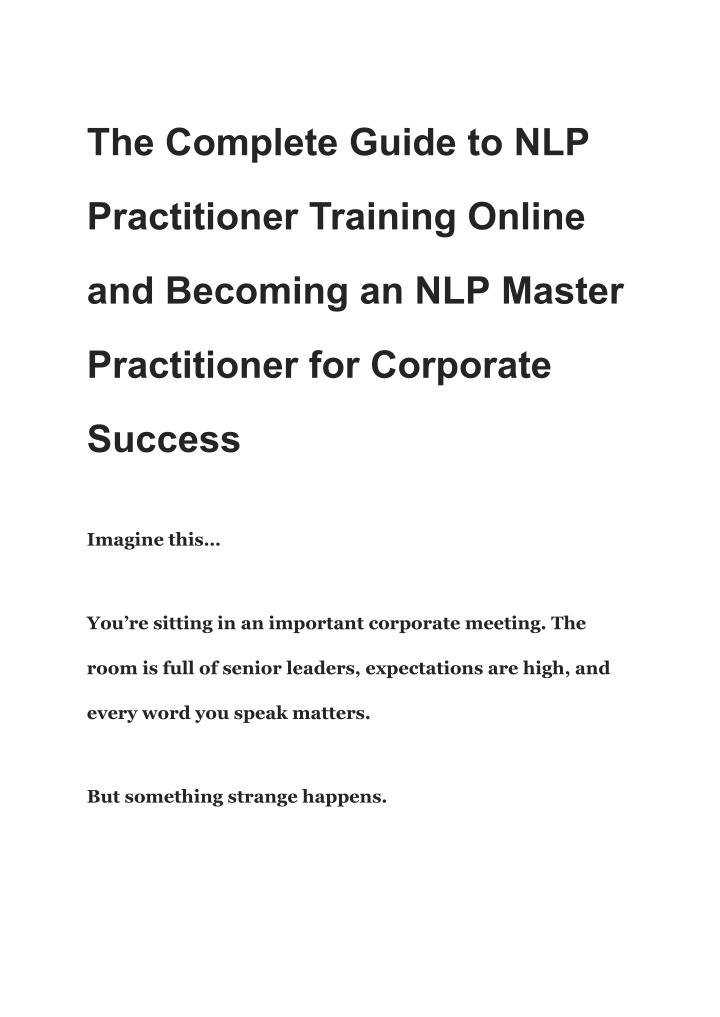 PPT - The Complete Guide to Emotional Intelligence Training and NLP ...