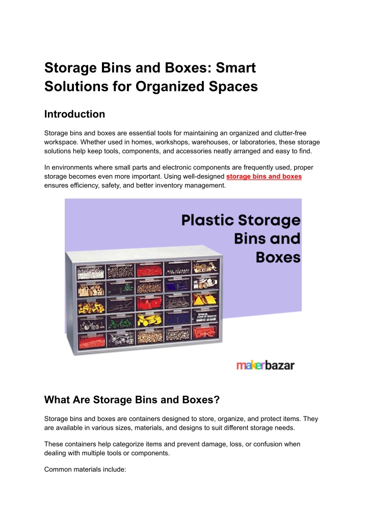 PPT - Storage Bins and Boxes for Organized Workspaces | Durable Storage ...