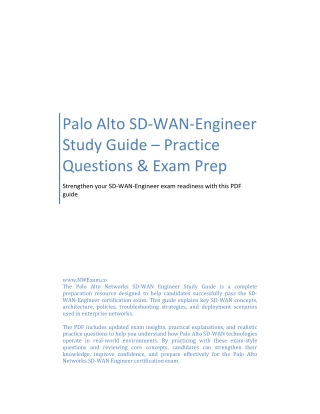 Palo Alto SD-WAN-Engineer Study Guide – Practice Questions & Exam Prep