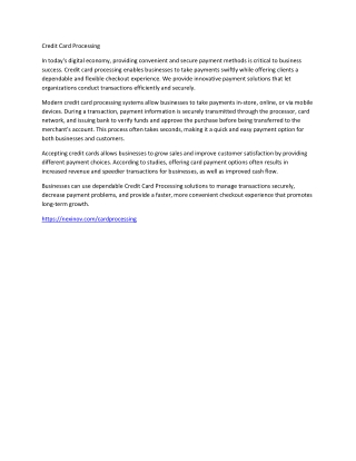 Fast and Secure Credit Card Processing for Growing Companies