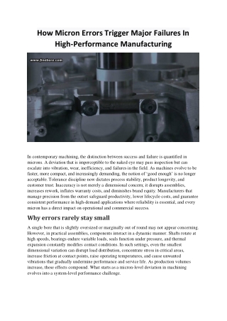 How Micron Errors Trigger Major Failures In High-Performance Manufacturing