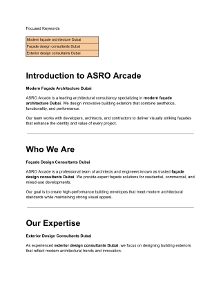 Modern Façade Architecture Dubai _ Façade Design Consultants Dubai _ Exterior Design Consultants Dubai – ASRO Arcade