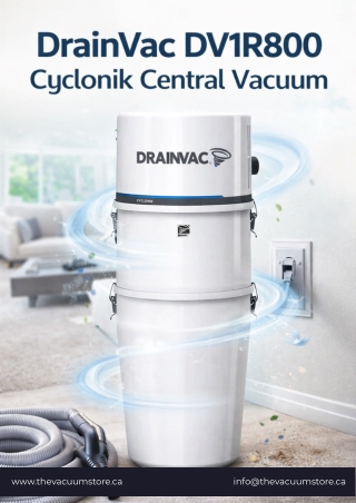 DrainVac DV1R800 Cyclonik Central Vacuum by The Vacuum Store for Reliable Everyd