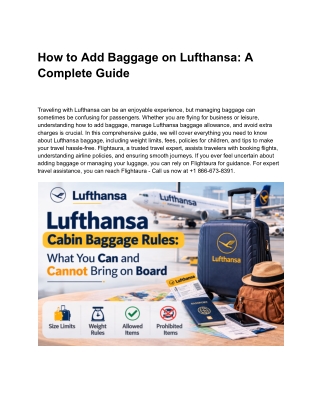 How to Add Baggage on Lufthansa