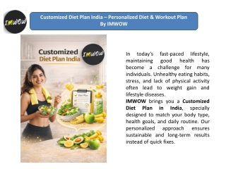 Customized Diet Plan India Personalized Diet & Workout Plan