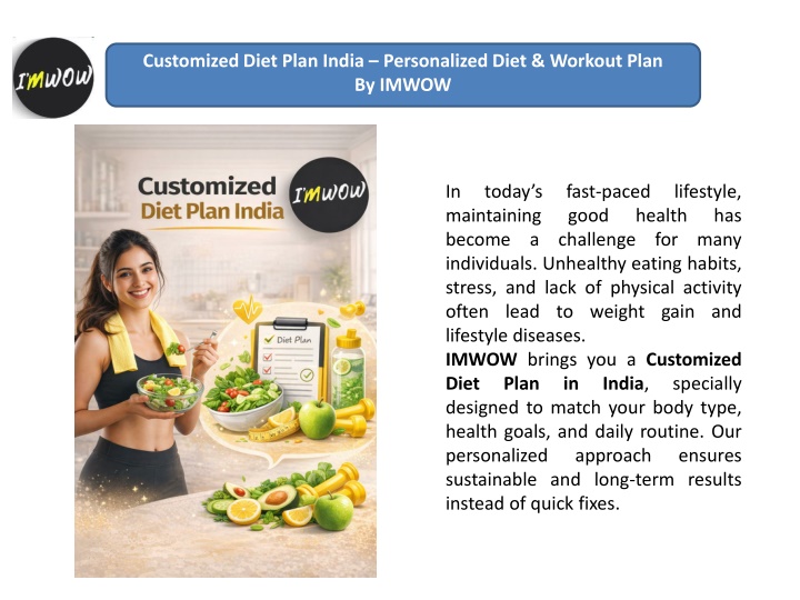 PPT - Customized Diet Plan India – Personalized Diet & Workout Plan By ...