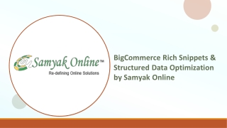 BigCommerce Rich Snippets & Structured Data Optimization by Samyak Online