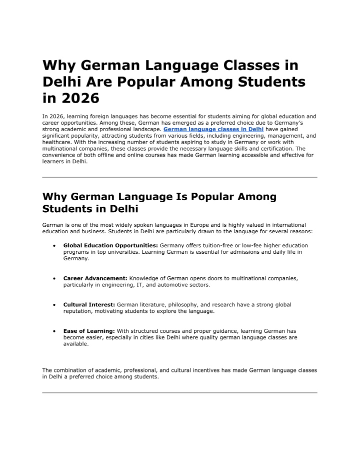 PPT - Why German Language Classes in Delhi Are Popular Among Students ...