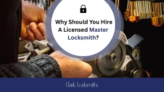 Why Should You Hire A Licensed Master Locksmith?