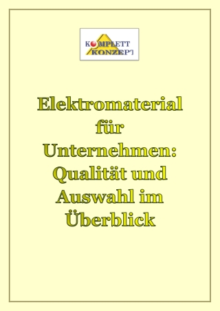 Elektromaterial für Unternehmen: Qualität und Auswahl im Überblick