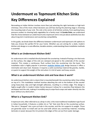undermount vs topmount kitchen sinks