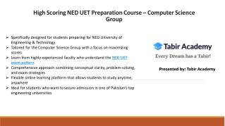 NED UET Computer Science Entry Test Preparation Program