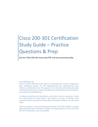 Cisco 200-301 Certification Study Guide – Practice Questions & Prep