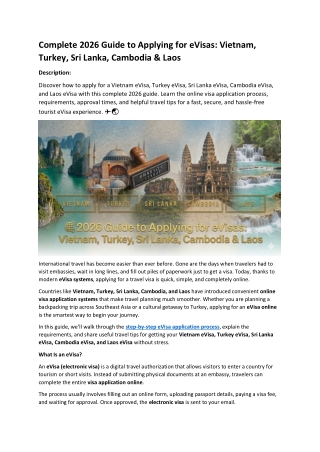 Complete 2026 Guide to Applying for eVisas