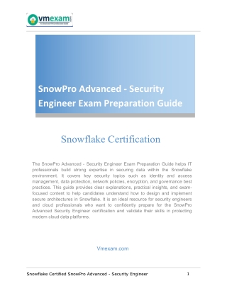SnowPro Advanced - Security Engineer Exam Preparation Guide