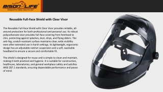 Reusable Full Face Shield with Clear Visor