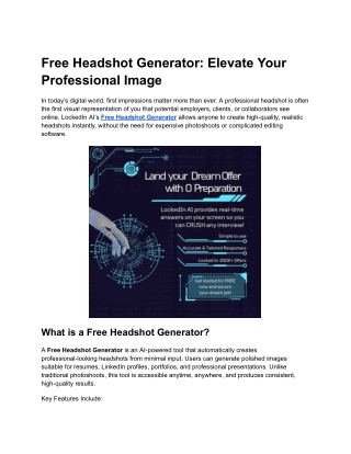 Free Headshot Generator_ Elevate Your Professional Image