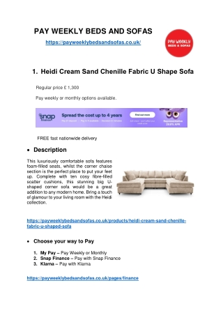 Bring Home Luxury with Zero Deposit U Shape Sofa Finance Options