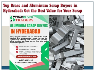 Top Brass and Aluminum Scrap Buyers in Hyderabad Get the Best Value for Your Scrap