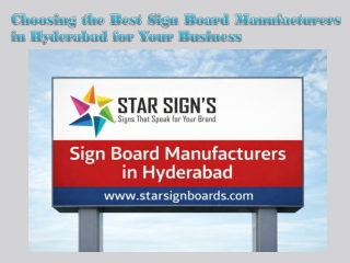 Choosing the Best Sign Board Manufacturers in Hyderabad for Your Business