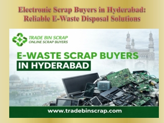 Electronic Scrap Buyers in Hyderabad Reliable E-Waste Disposal Solutions
