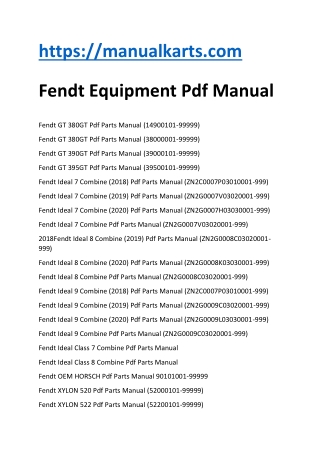 Fendt Equipment Pdf Manual
