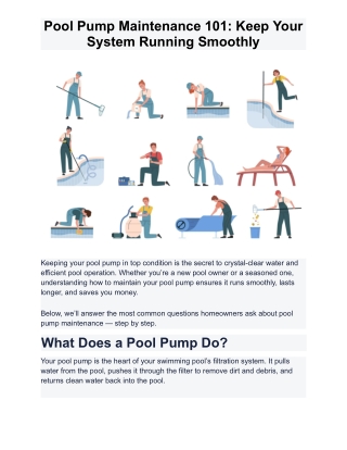 Pool Pump Maintenance 101: Keep Your System Running Smoothly