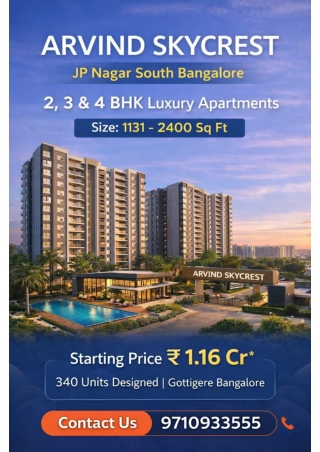 Arvind Skycrest, Bannerghatta Road: Luxurious Living