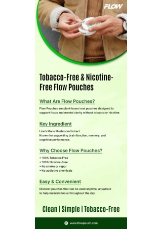 Tobacco-Free & Nicotine-Free Flow Pouches for Natural Focus