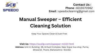 Manual Sweeper – Efficient Cleaning Solution