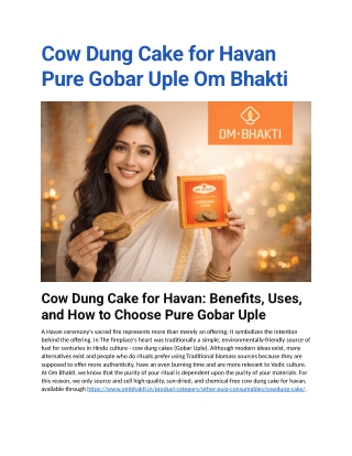 Pure Cow Dung Cake for Havan | Gobar Uple | Om Bhakti