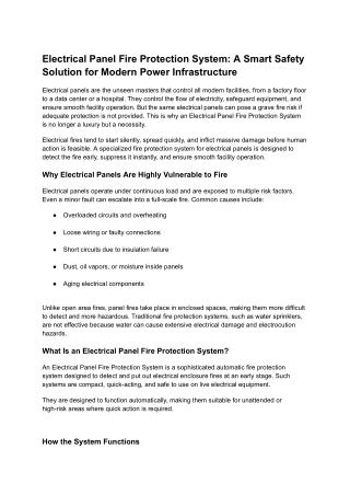 Electrical Panel Fire Protection System