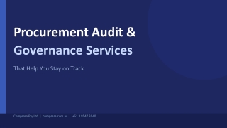 Procurement Audit and Governance Services That Help You Stay on Track