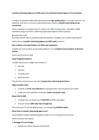 LinkedIn Advertising Agency for B2B Leads