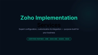 Certified Zoho Implementation Services