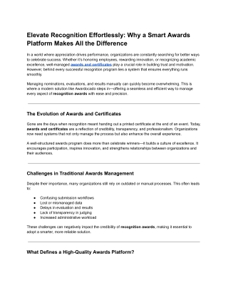Elevate Recognition Effortlessly_ Why a Smart Awards Platform Makes All the Difference
