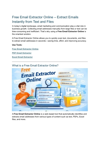 Free Bulk Email Extractor Online Tool: Extract Email Instantly