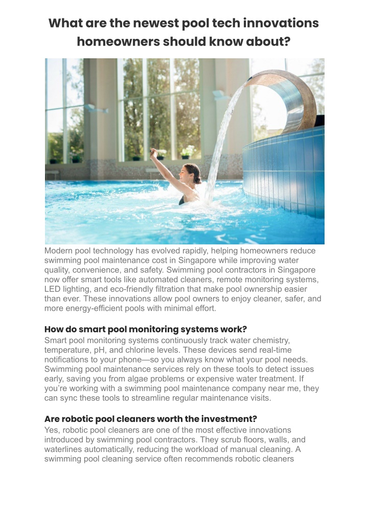 Pool Tech Word Image PPT - What are the newest pool tech innovations homeowners should know ...