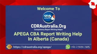 APEGA CBA Report Writing Help for Professional Engineer in Alberta