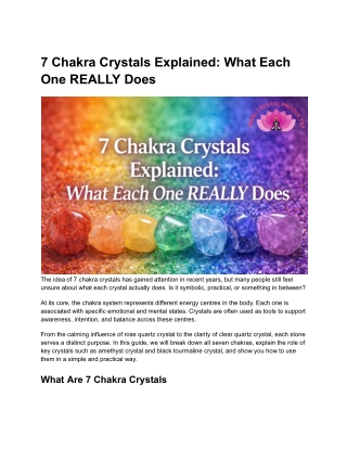7 Chakra Crystals Explained: What Each One REALLY Does