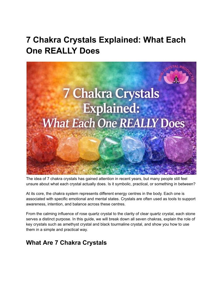 PPT - 7 Chakra Crystals Explained: What Each One REALLY Does PowerPoint ...