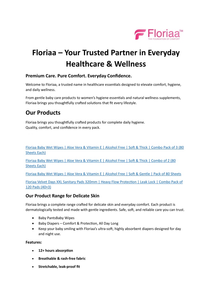 PPT - Floriaa – Your Trusted Partner in Everyday Healthcare & Wellness ...