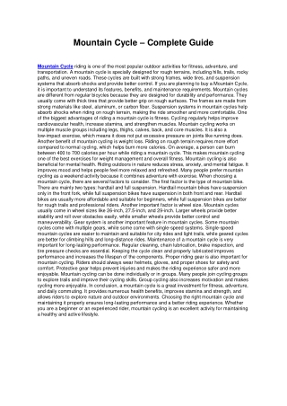 mountain cycle complete guide