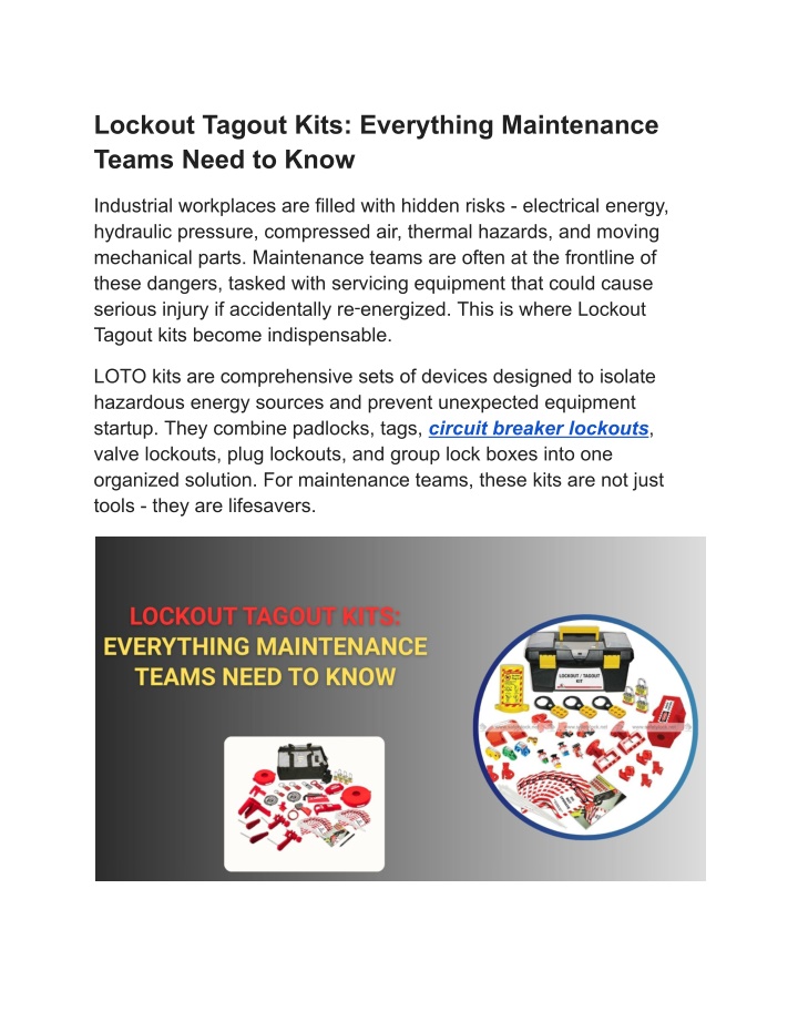 PPT - Lockout Tagout Kits_ Everything Maintenance Teams Need to Know ...