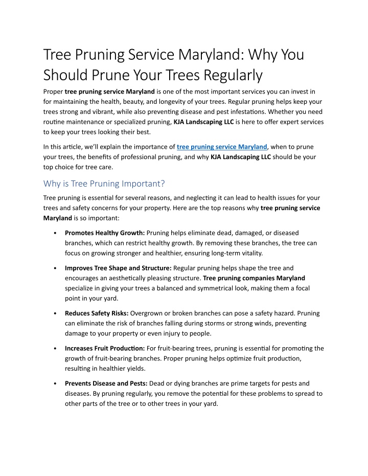 PPT - 8- Tree Pruning Service Maryland Why You Should Prune Your Trees ...