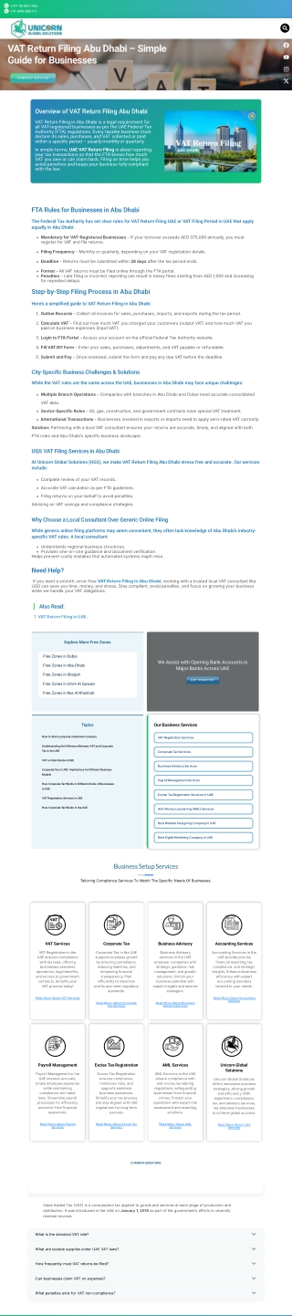 VAT Return Filing in Abu Dhabi – Process, Deadlines & Compliance (UAE)