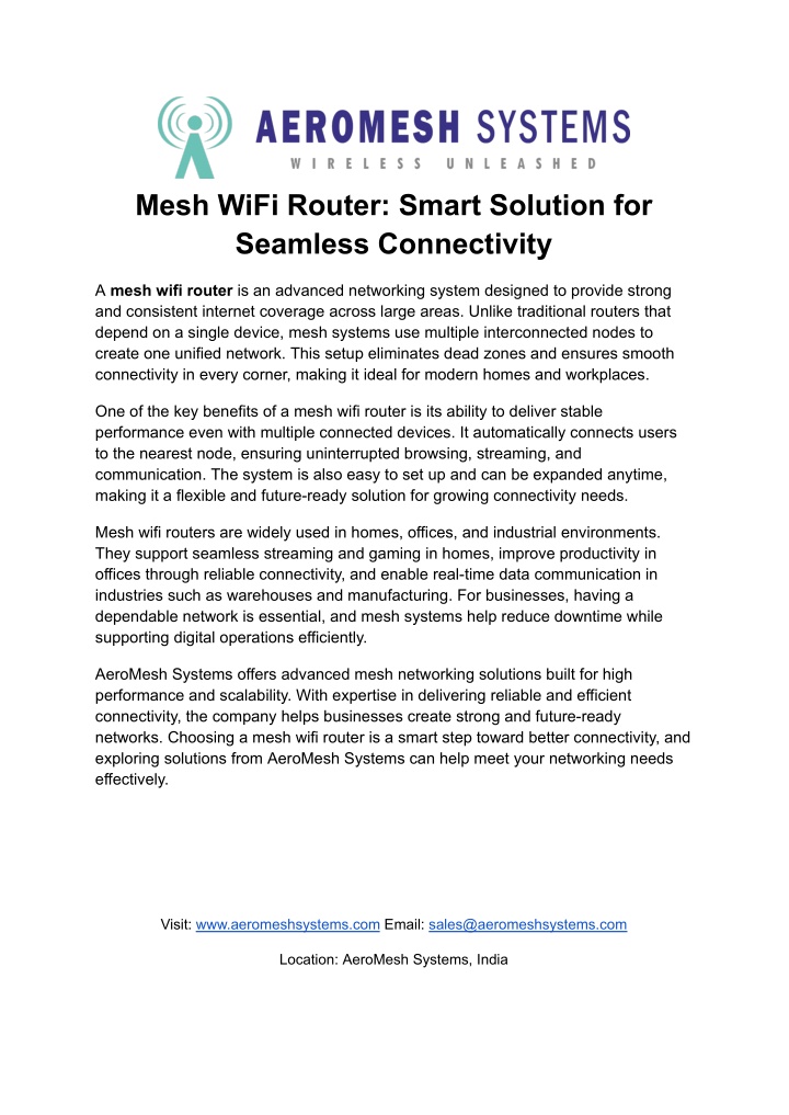 Mobile Solutions Router Template PPT - Mesh WiFi Router_ Smart Solution for Seamless Connectivity ...