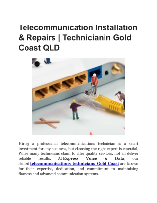 Telecommunication Installation & Repairs Gold Coast